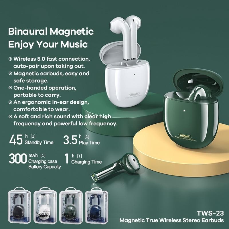 True Wireless Stereo Bluetooth 5.0 Earphones - Magnetic - White 7