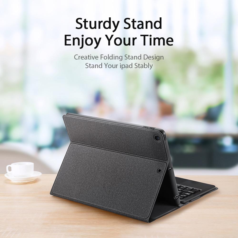 Smart Leather Case With Touchpad For Ipad 10.2 - Black 5