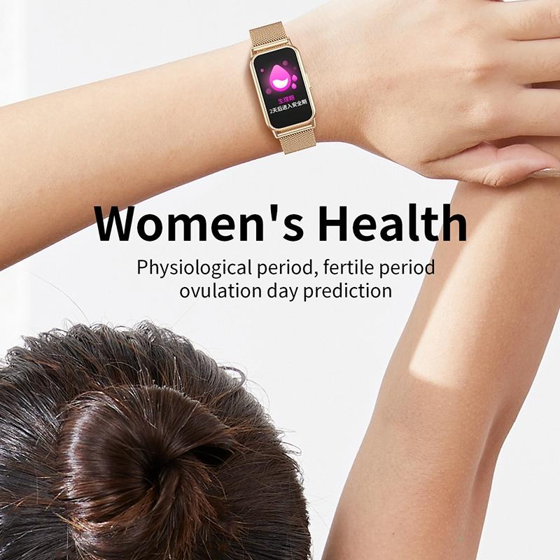 1.47 Inch Steel Strap Ip67 Waterproof Smart Watch Support Heart Rate / Blood Pressure Gold 10
