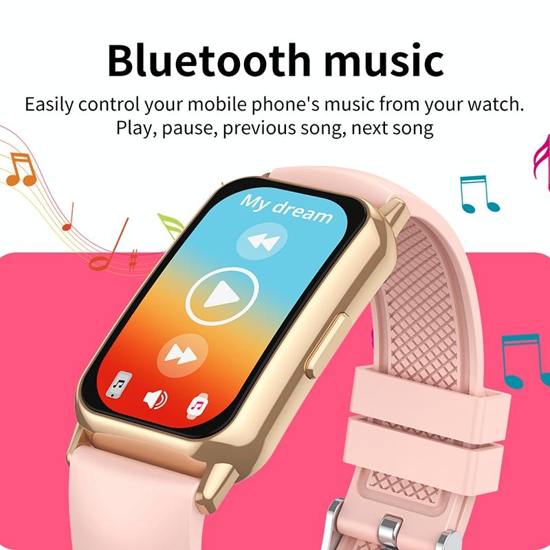 1.47 Inch Steel Strap Ip67 Waterproof Smart Watch Support Heart Rate / Blood Pressure Gold 11