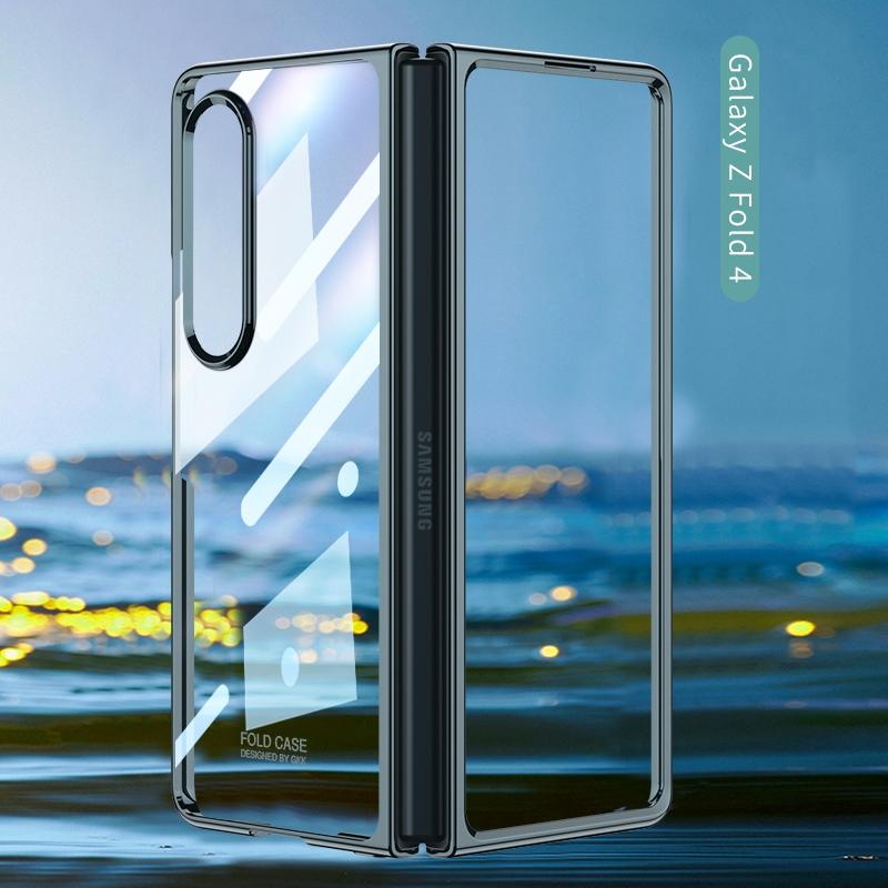 For Samsung Galaxy Z Fold4 5G Electroplated Full Coverage Case - Black 4