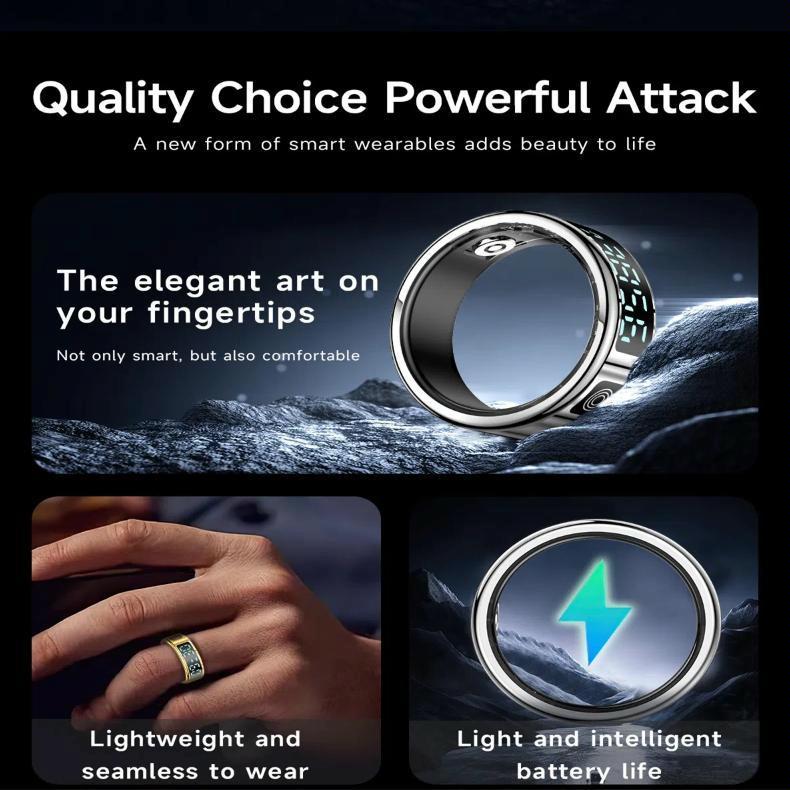 Smart Ring Hand Gestures Health Monitoring Sports Modes Size 12 - Black 7
