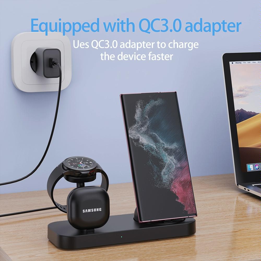 4 In 1 Type C Charging Stand For Samsung Watch And Galaxy Buds - White 4