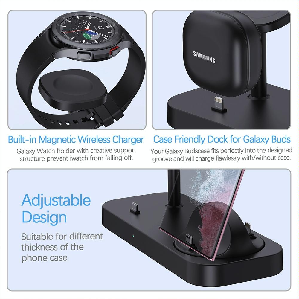 4 In 1 Type C Charging Stand For Samsung Watch And Galaxy Buds - White 5