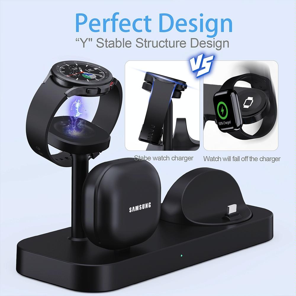 4 In 1 Type C Charging Stand For Samsung Watch And Galaxy Buds - White 8