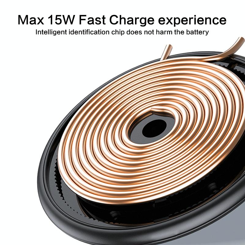15W Desktop Wireless Charging Pad - Black 4