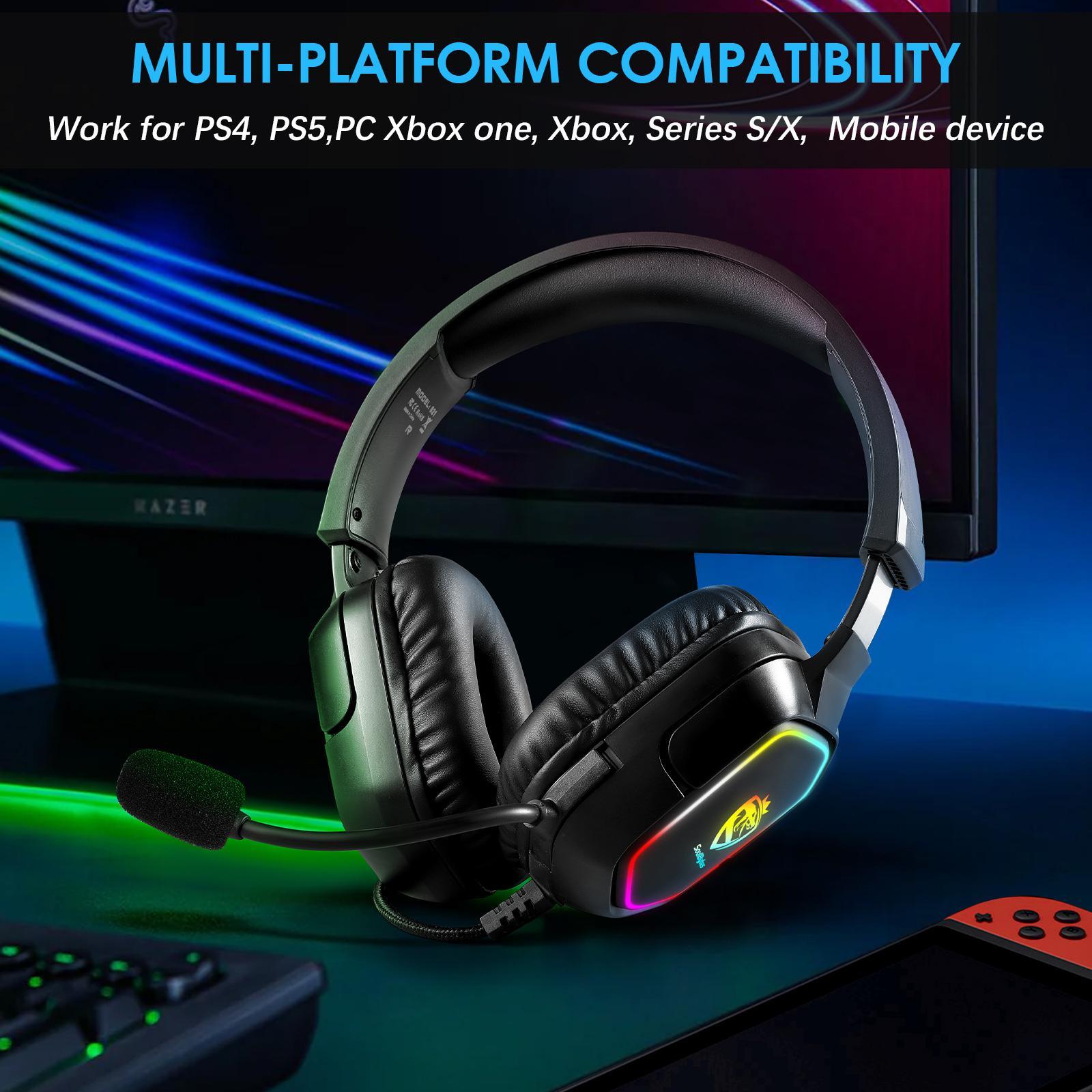 Lightweight Memory Foam Headset With Mic 2M Length Black 5