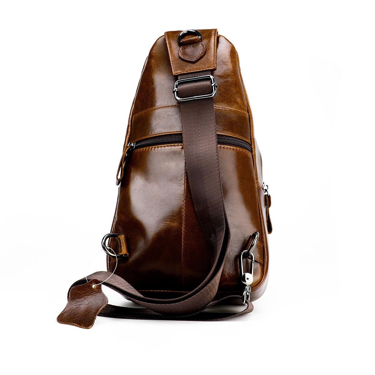 Retro Leather Chest Bag For Men - Coffee 3