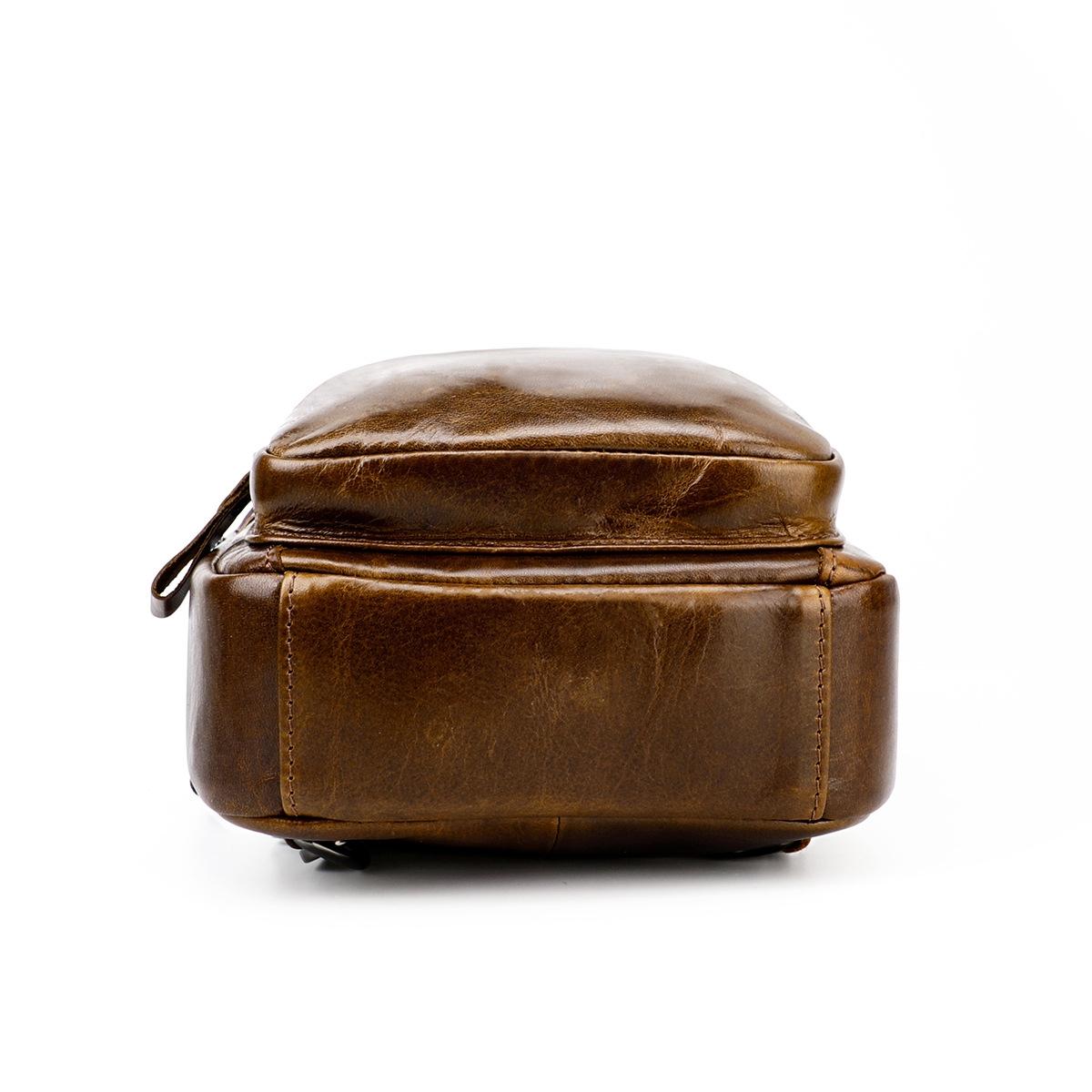 Retro Leather Chest Bag For Men - Coffee 5