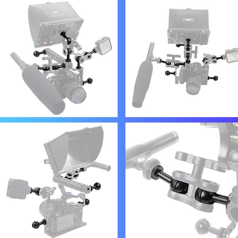 Adjustable Ball Head Adapter for Underwater Photography Lights - 1/4 Inch Red 7