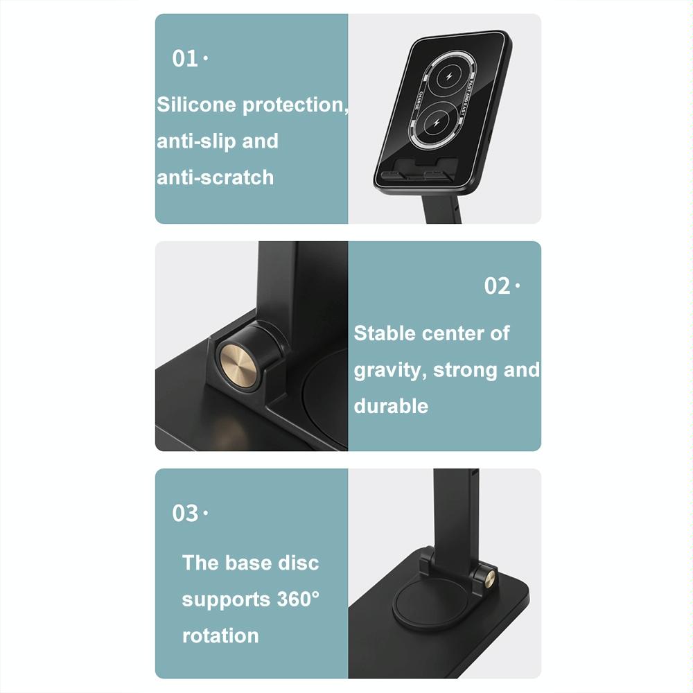 15W Wireless Charging Phone Holder Black 5