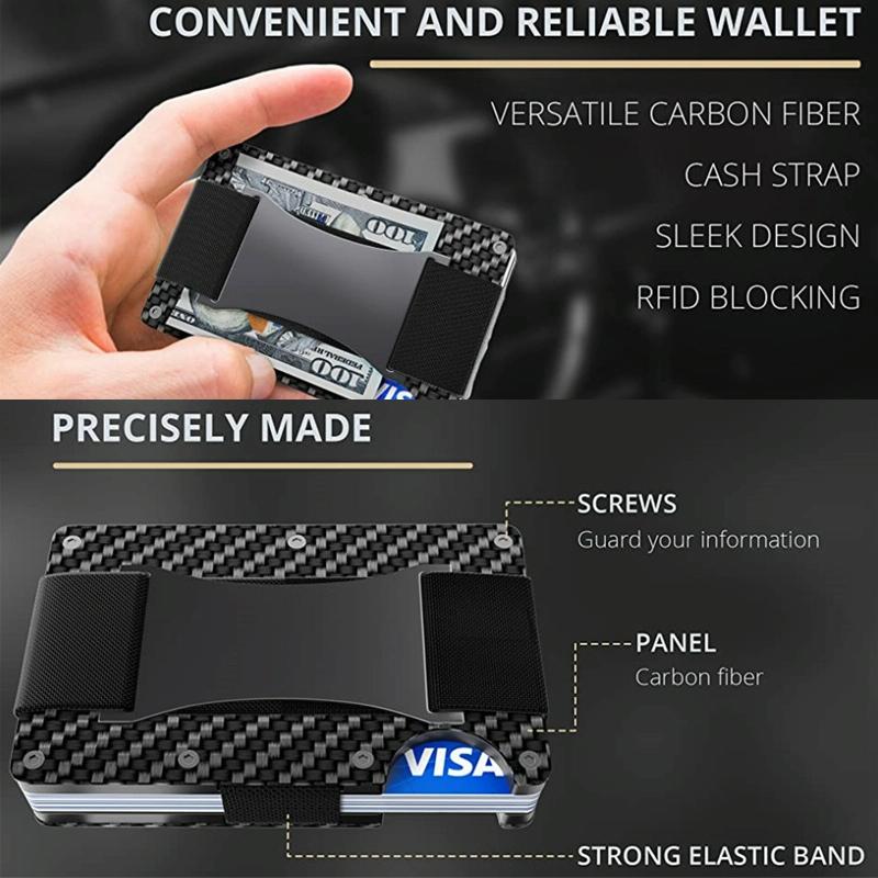 Carbon Fiber Rfid Card Holder - Secure & Stylish - Black 6