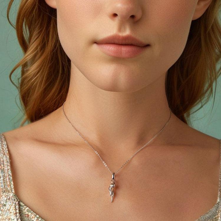 925 Sterling Silver Romantic Tulip Beaded Pendant In 9