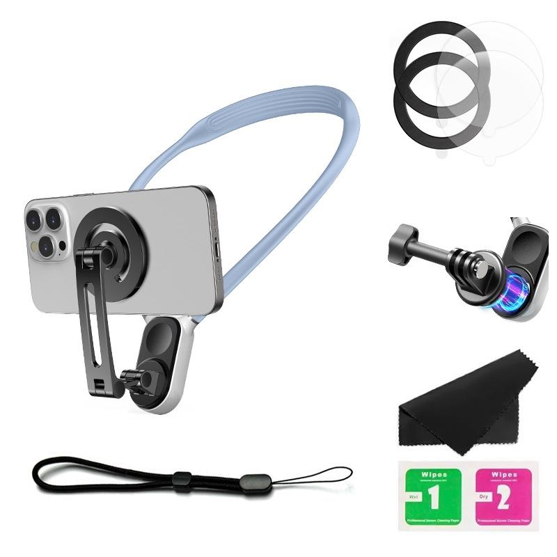 Versatile Magnetic Neck Holder for Phones and Action Cameras - Black 13