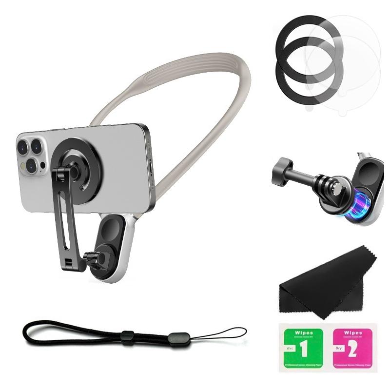 Versatile Magnetic Neck Holder for Phones and Action Cameras - Black 14