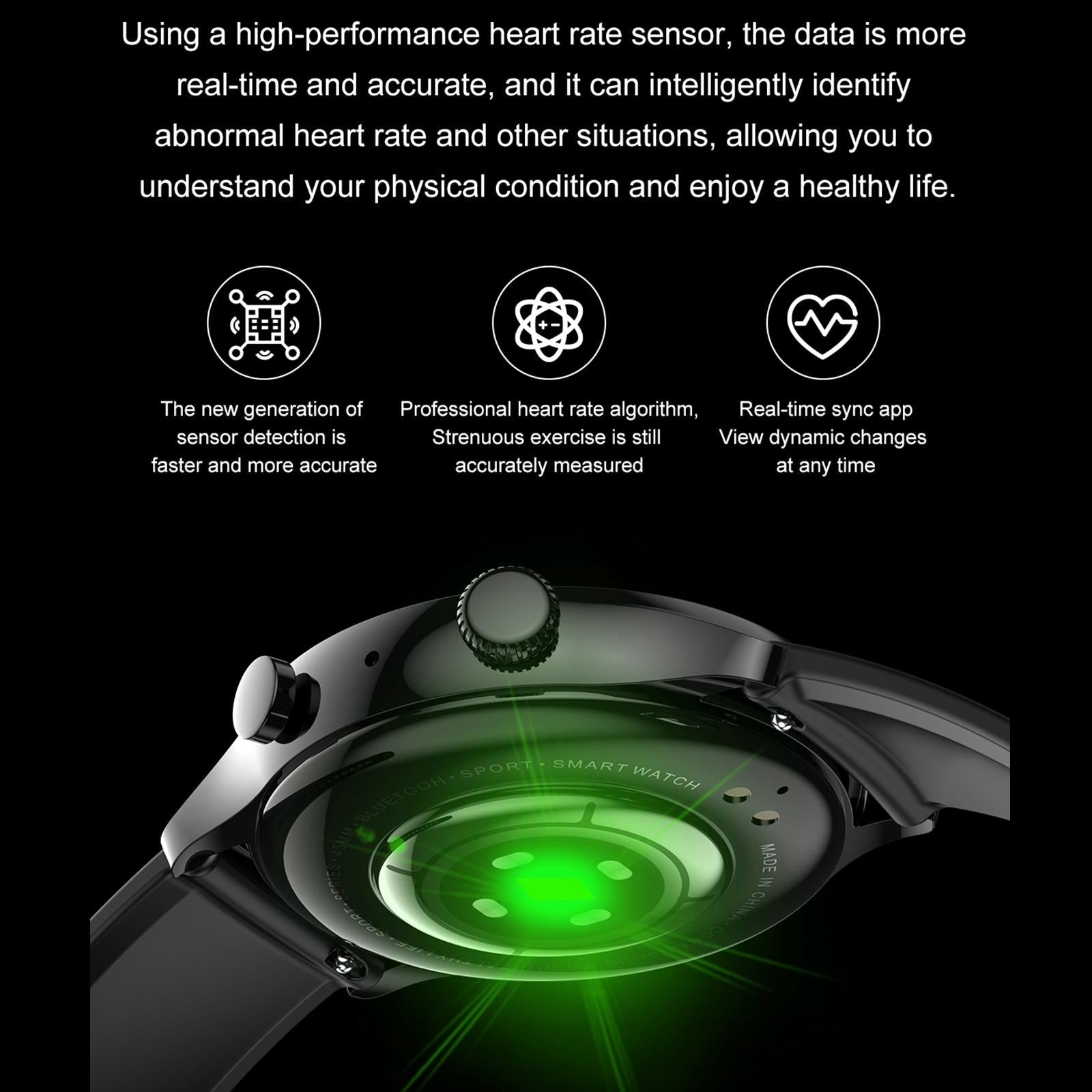 1.36 Inch Amoled Screen Leather Strap Smart Watch Support Nfc Function / Blood Oxygen Monitoring - Gold 6