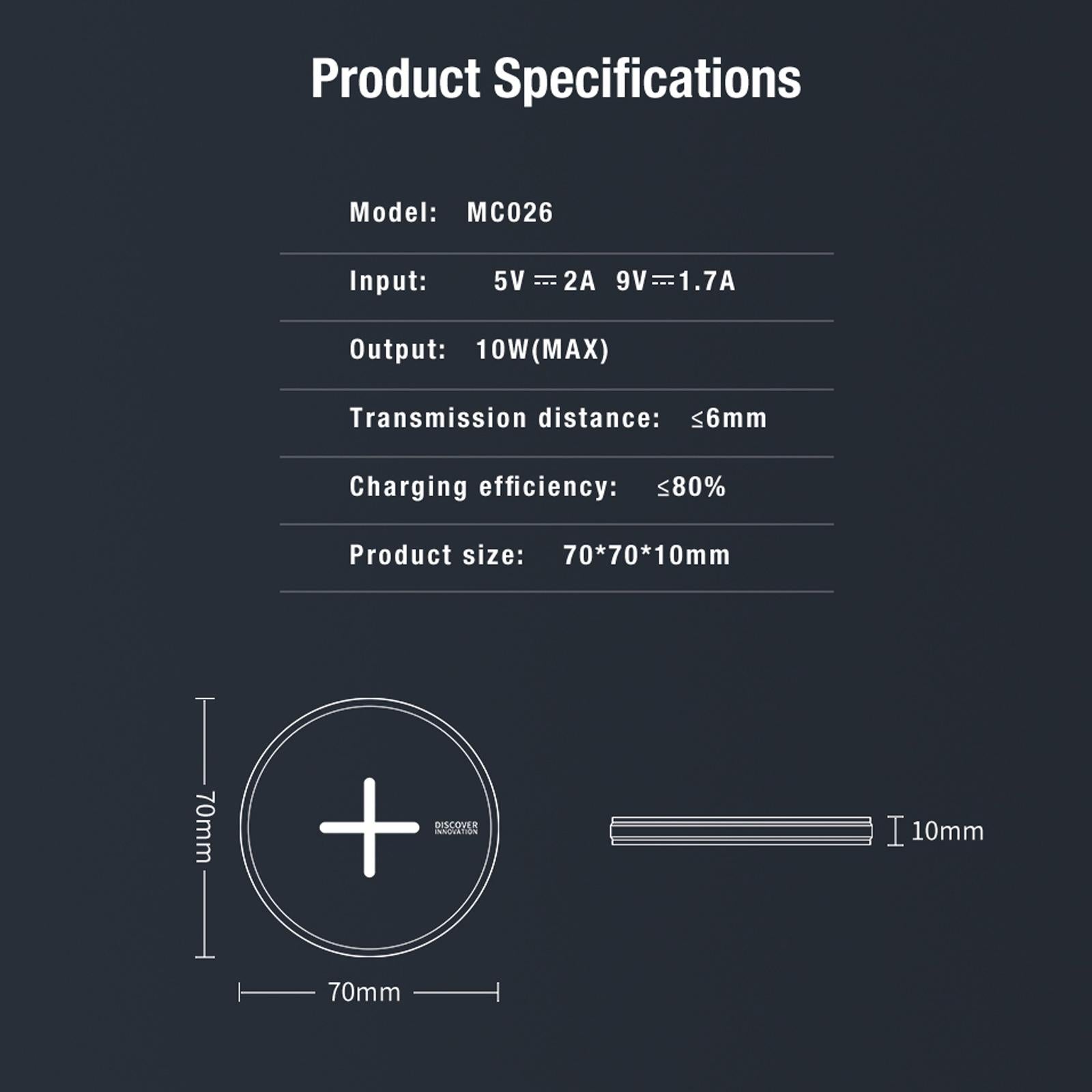 Fast Charging Wireless Charger Portable & Button Design 6