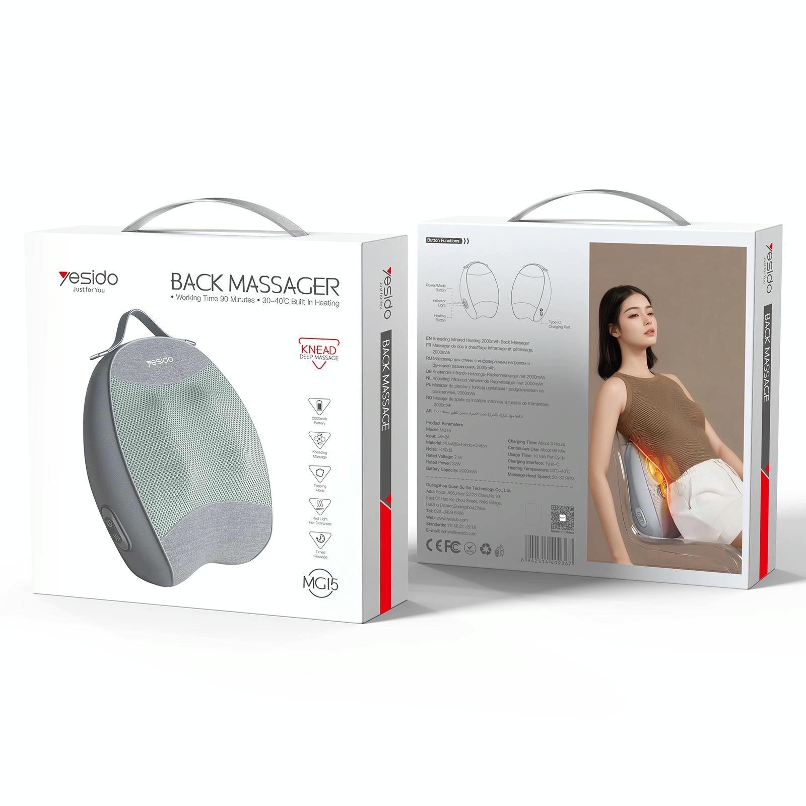 Yesido Mg15 Back Massager Infrared Heat Grey 5