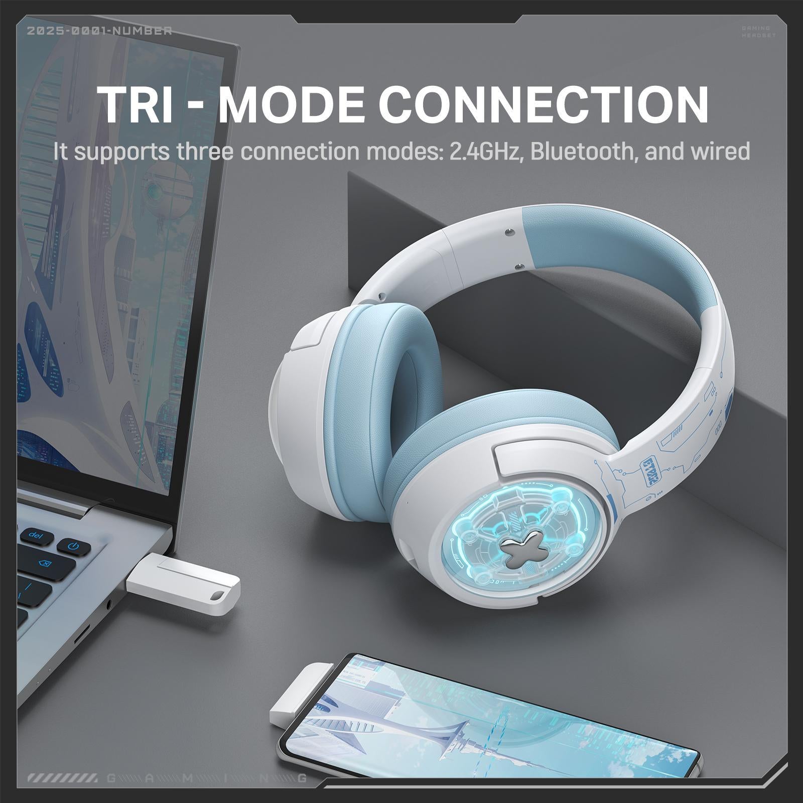 Wireless Gaming Headset Onikuma Gt802 - Black 3
