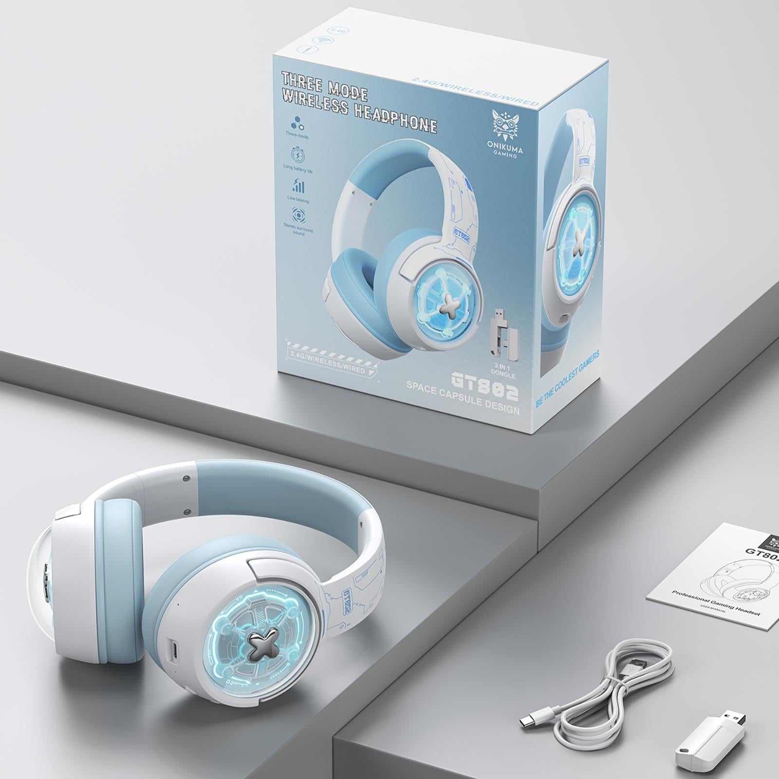 Wireless Gaming Headset Onikuma Gt802 - Black 8