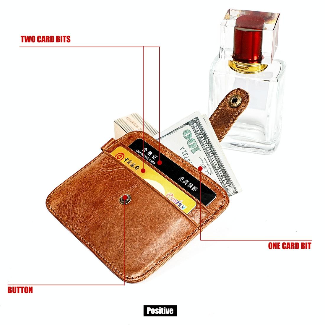 Brown Crazy Horse Leather Card Holder Wallet 4