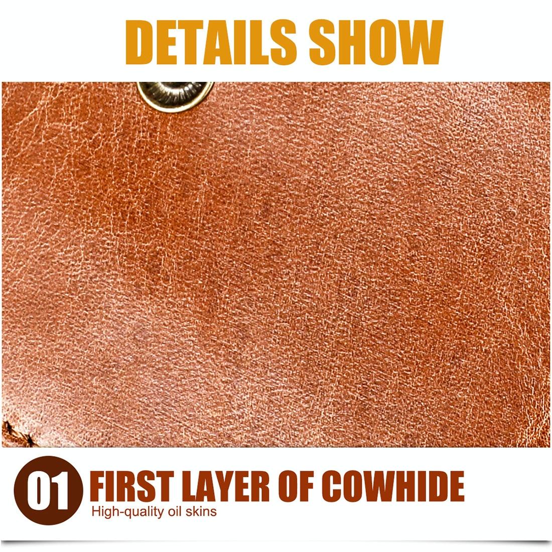 Brown Crazy Horse Leather Card Holder Wallet 6