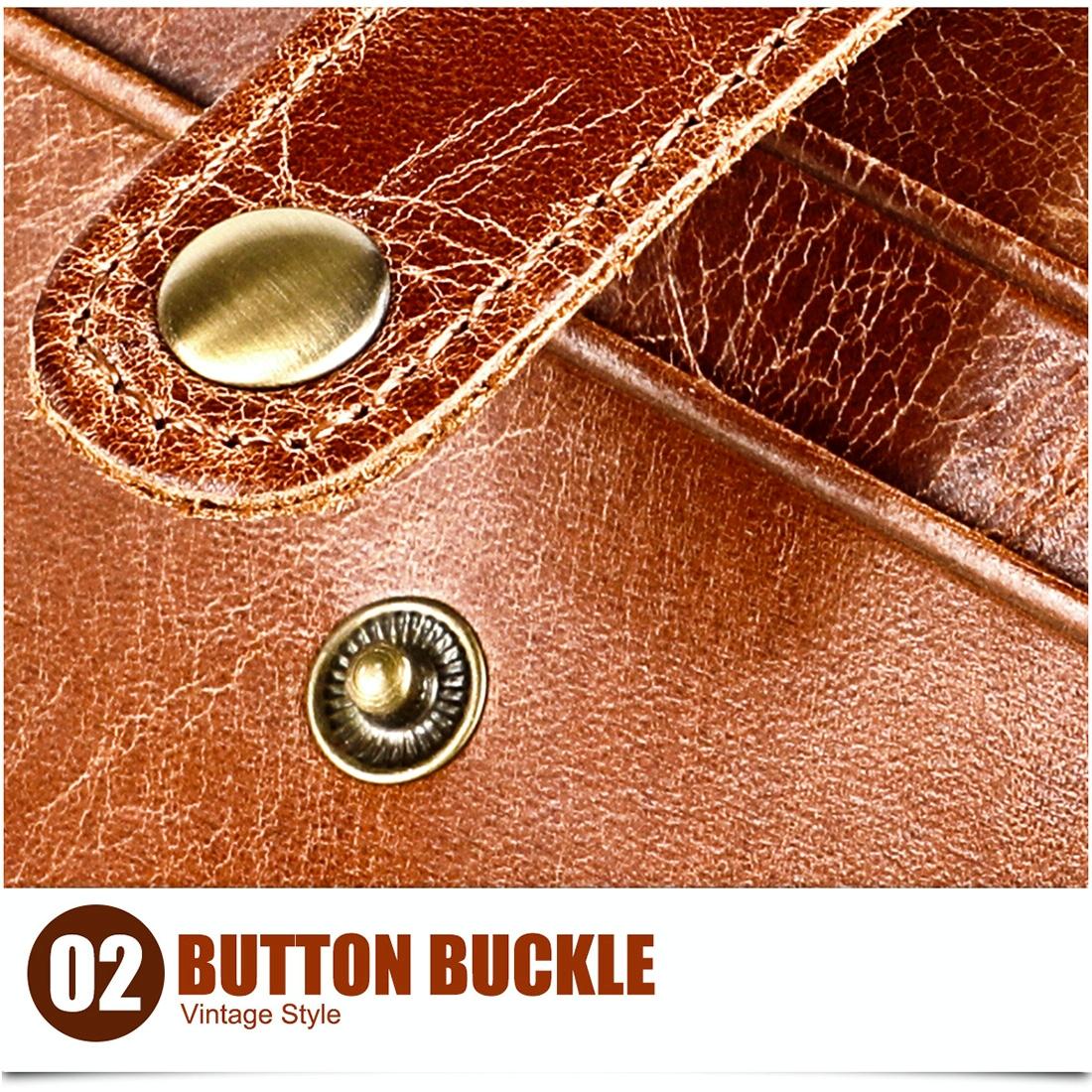 Brown Crazy Horse Leather Card Holder Wallet 7