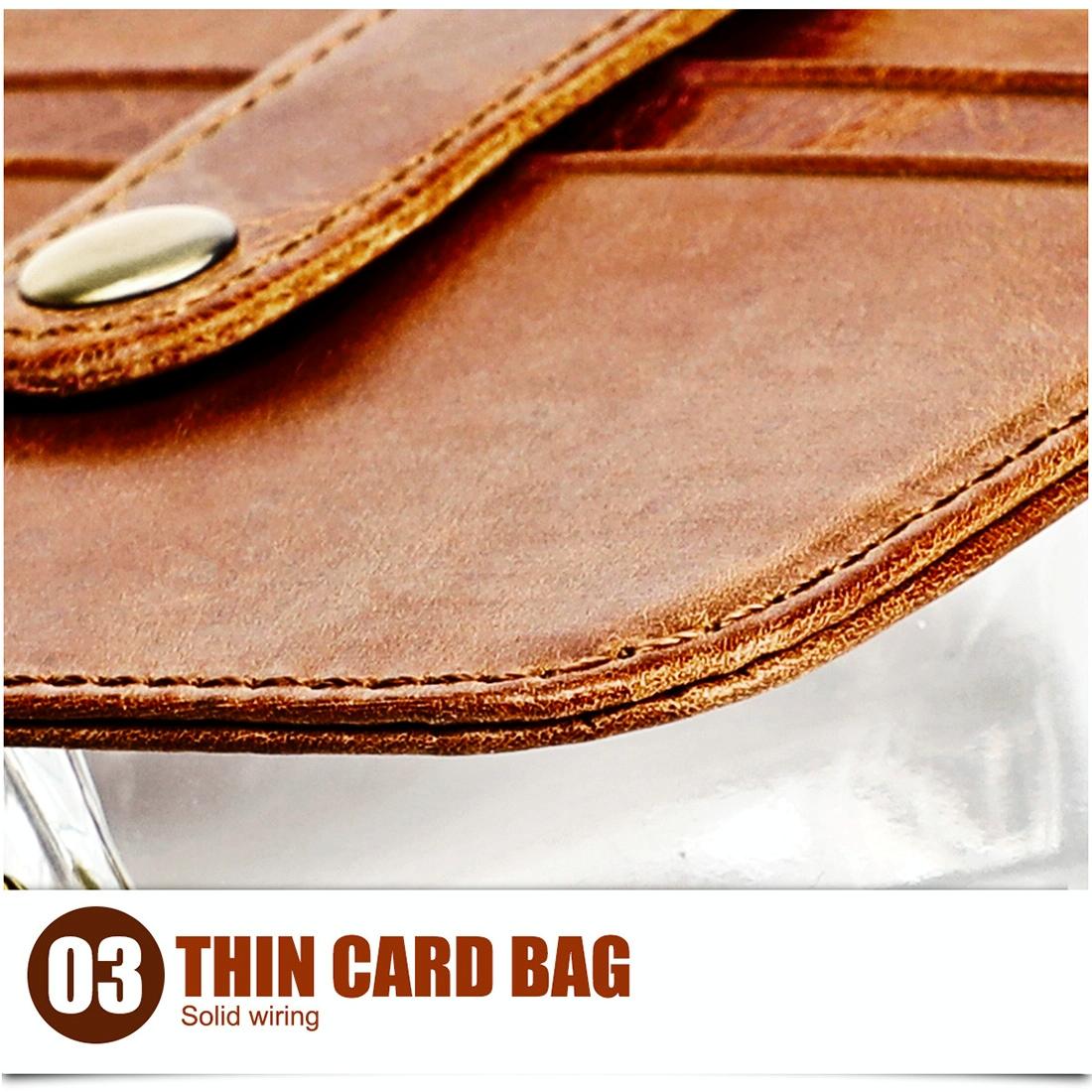 Brown Crazy Horse Leather Card Holder Wallet 8