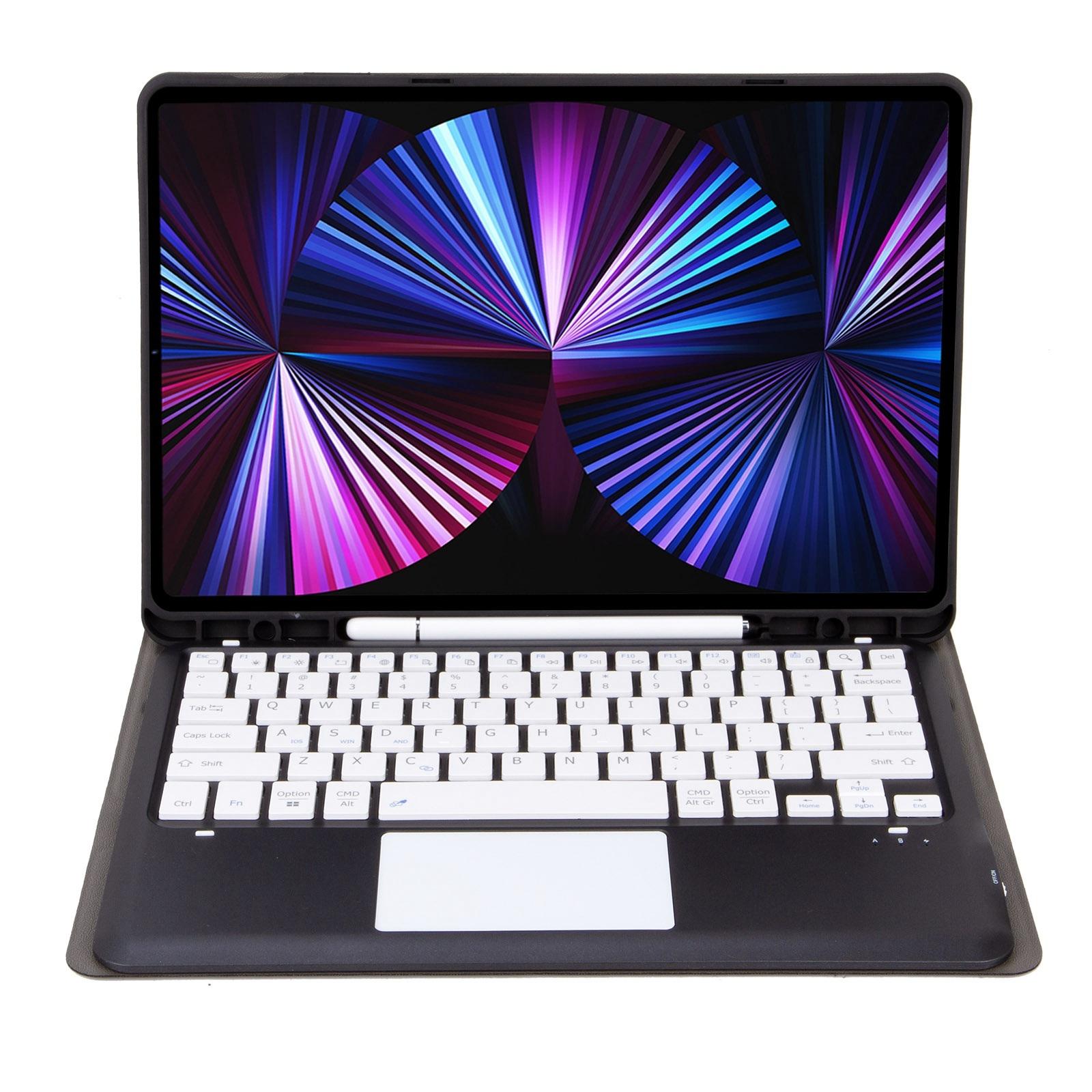 Detachable Bluetooth Keyboard Leather Case For Ipad Pro 12.9 2021 / 2020 / 2018 With Touch Pad - Black 7