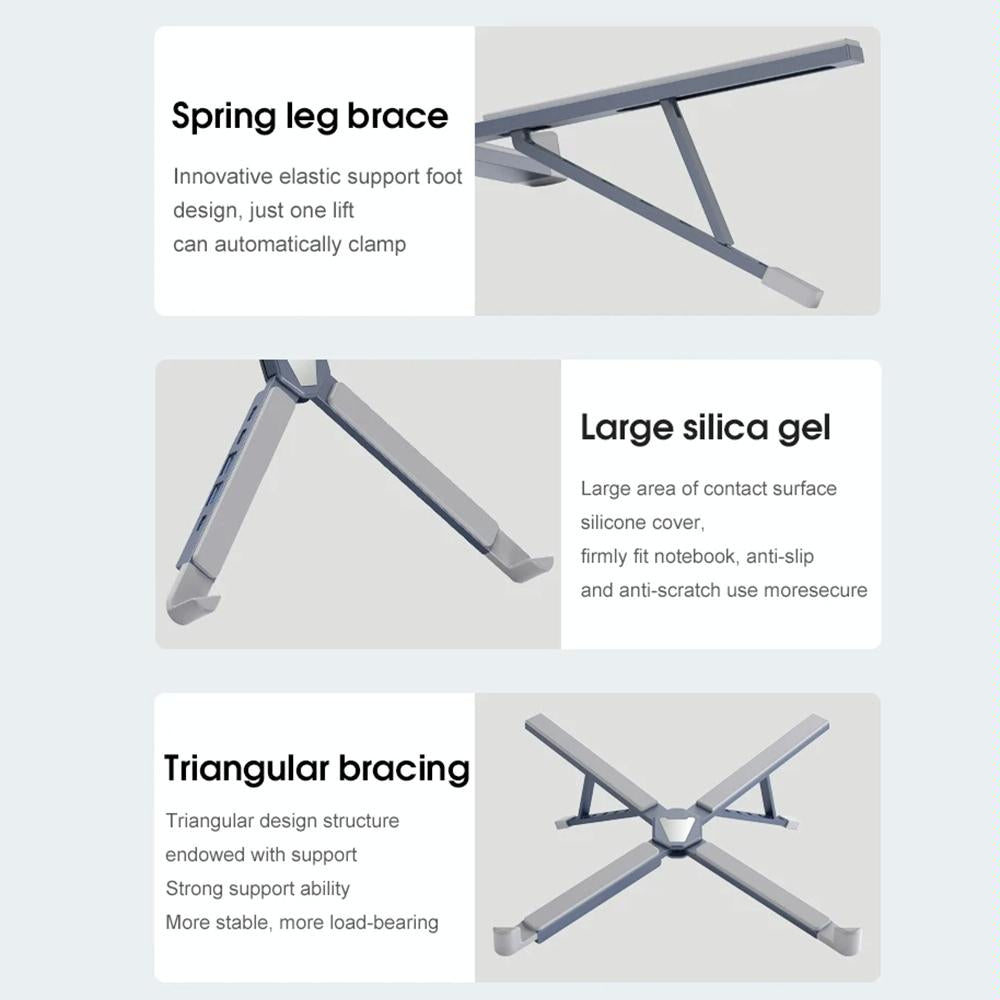 Versatile Laptop Docking Stand with Enhanced Cooling and Folding Design - Silver 8
