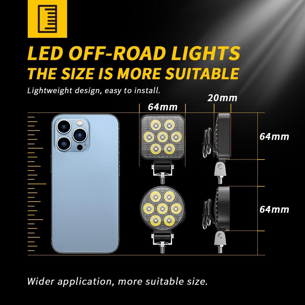 9 - 30V 12W 6000K 2.5 Inch Car Led Engineering Auxiliary Light White Light 3