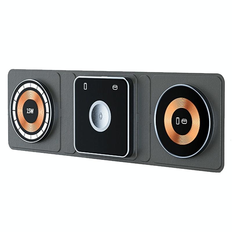 15W 3 In 1 Foldable Magnetic Wireless Charger 4