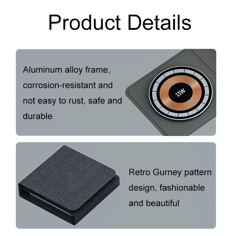 15W 3 In 1 Foldable Magnetic Wireless Charger 6