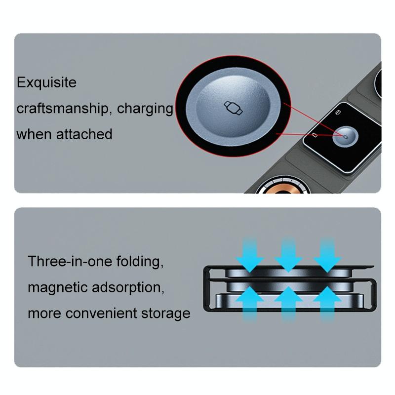 15W 3 In 1 Foldable Magnetic Wireless Charger 7