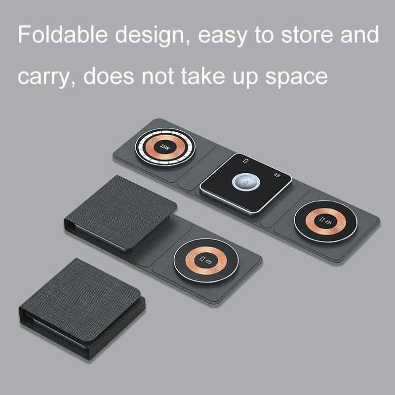 15W 3 In 1 Foldable Magnetic Wireless Charger 8