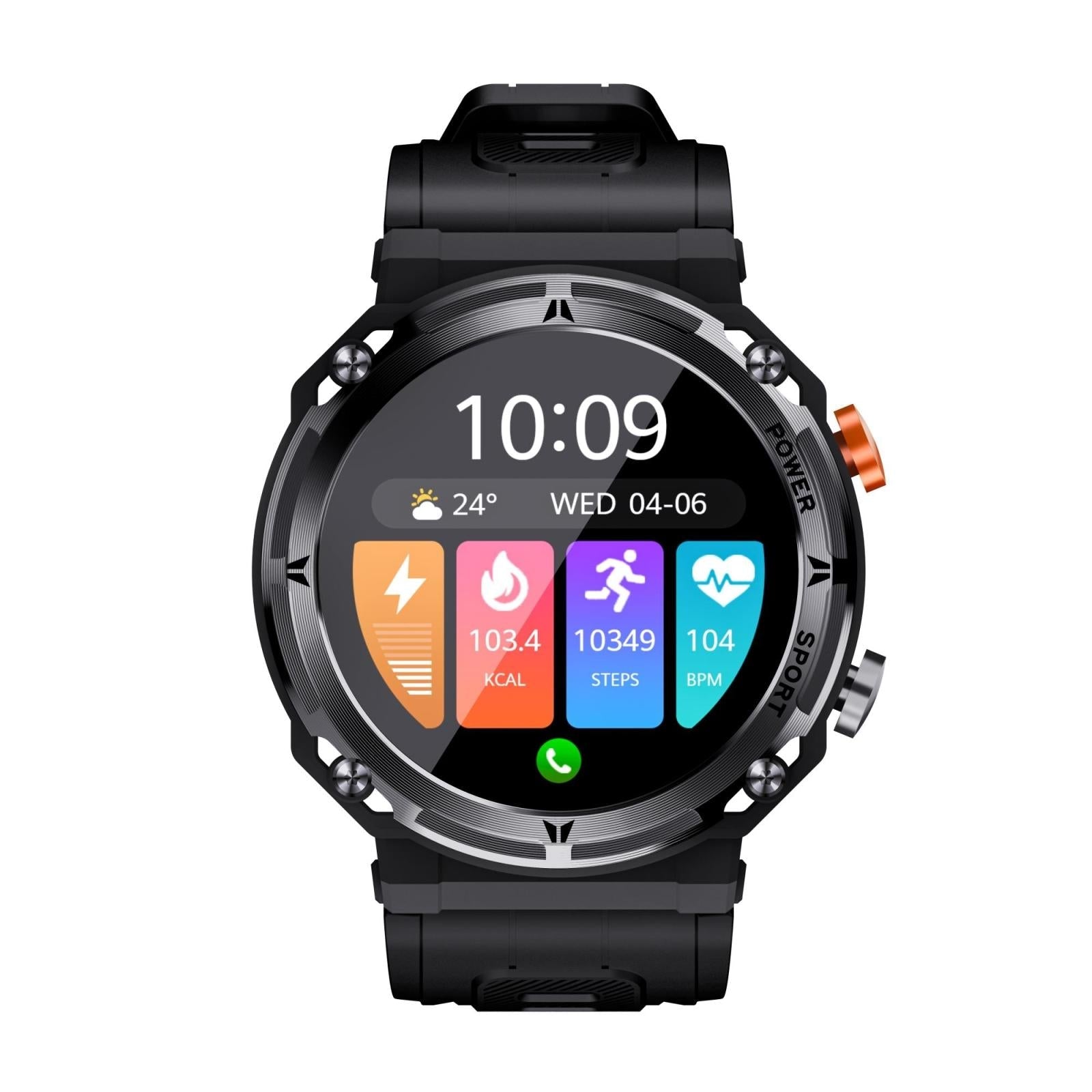 Smart Watch With Heart Rate Blood Pressure And Oxygen Monitoring - Black 3