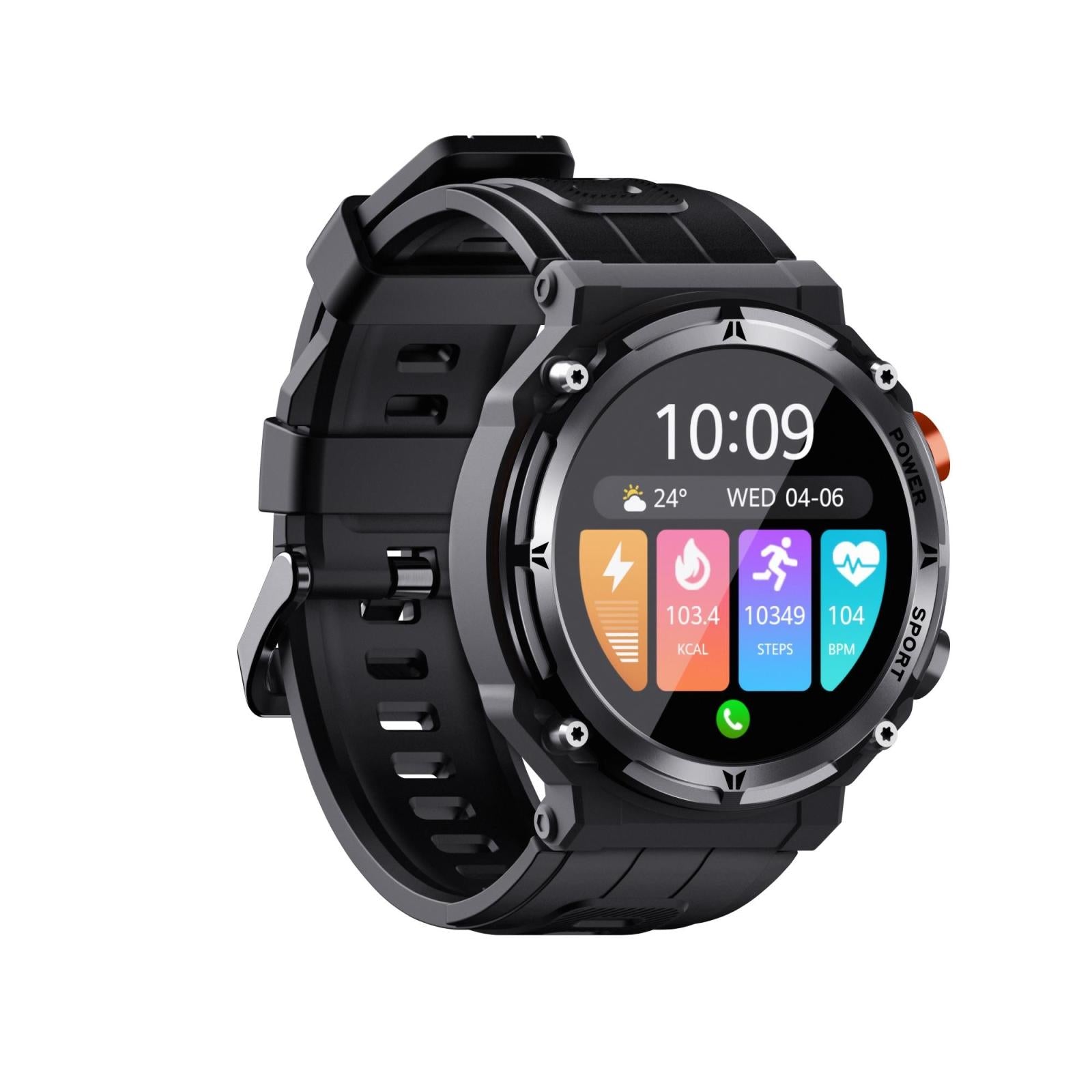 Smart Watch With Heart Rate Blood Pressure And Oxygen Monitoring - Black 4