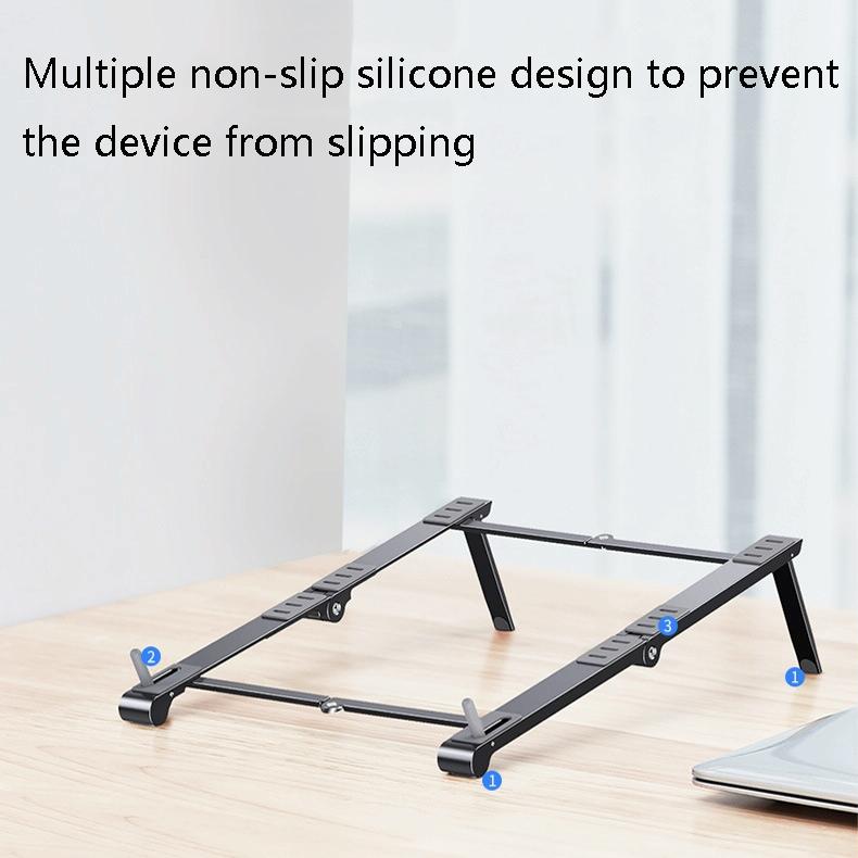 Portable Aluminum Notebook Stand - Compact Cooling Bracket - Grey 7