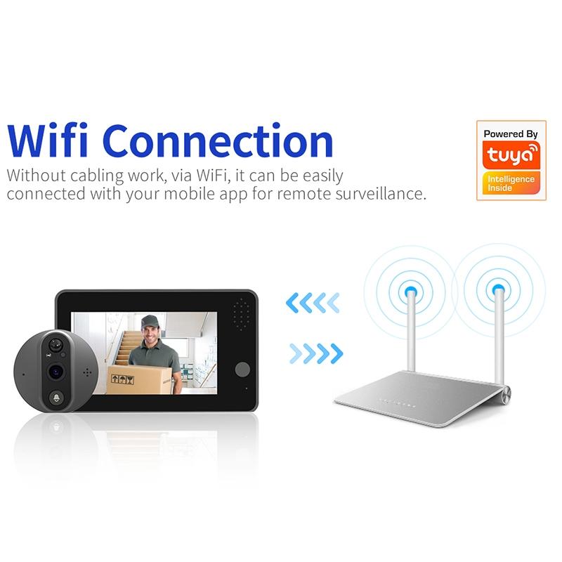 Smart Wifi Door Viewer With Wide-Angle Pir & Night Vision - 1080P 4.3 Inch Dingdong Photo White 7