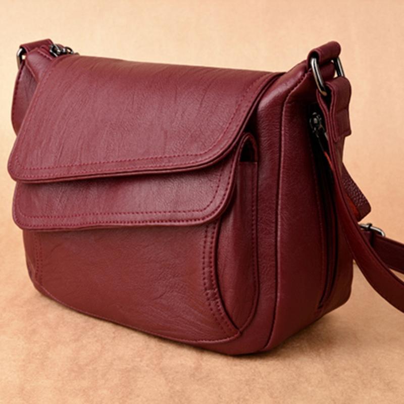 Stylish Leather Shoulder Bag For Summer - Black 5