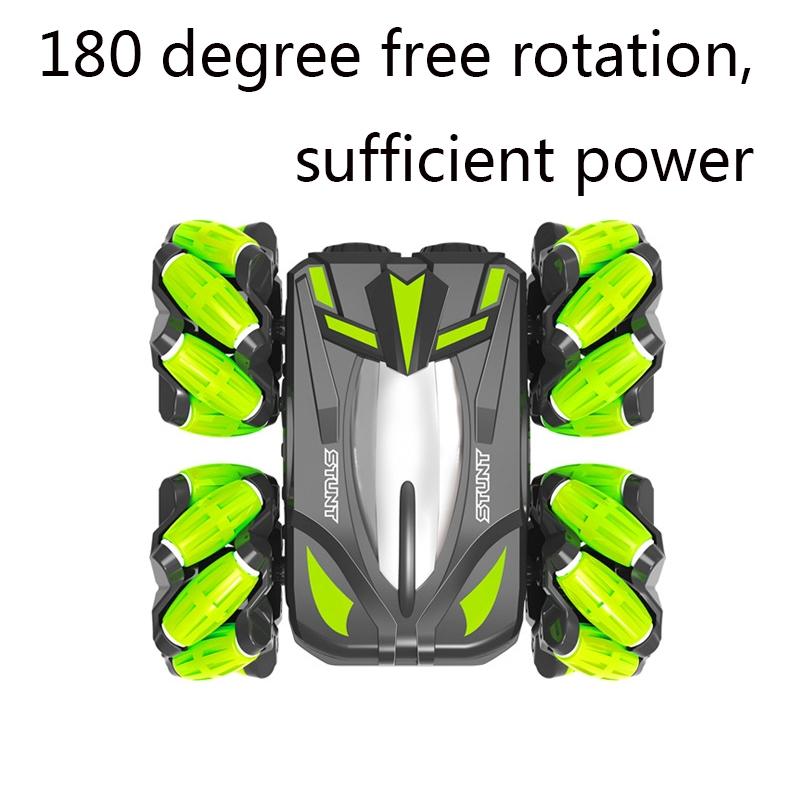 Double-sided Flip Drift Remote Control Toy Stunt Car for Children - Black Green 7