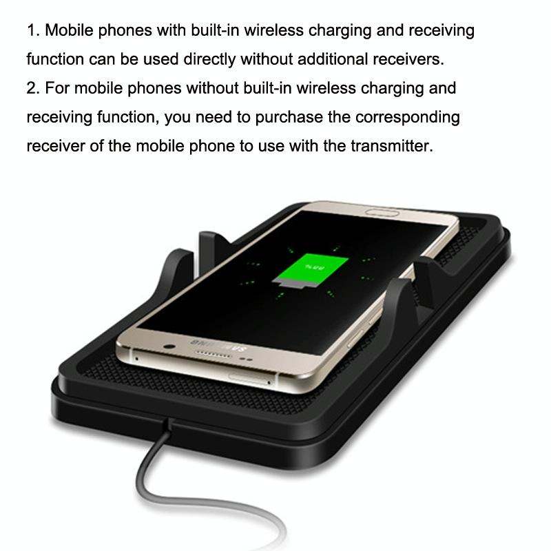 Wireless Car Charger with Anti-slip Pad - 2 in 1 - 15w - Black 5
