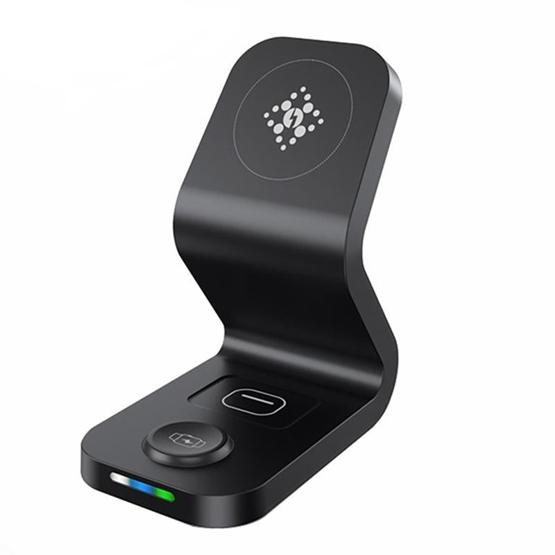3 In 1 Magnetic Wireless Charger For Mobile Devices Black 3