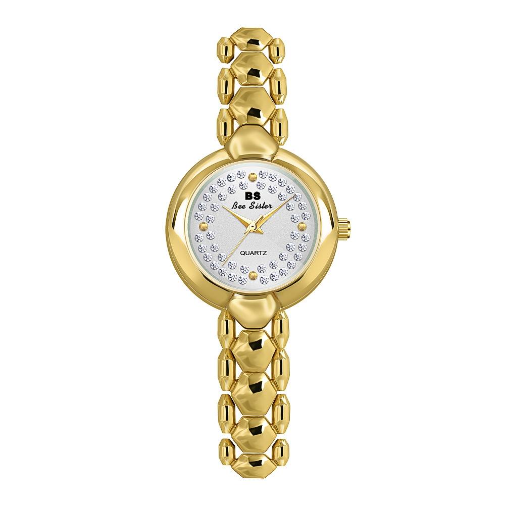 Women Diamond Chain Watch - Elegant Jewelry - Gold