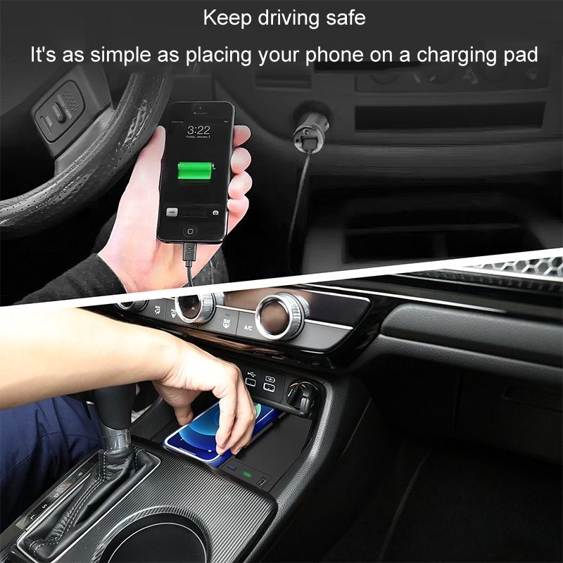 Wireless Charger for Left-hand Drive Honda Civic / Integra 22-23 - Black 5