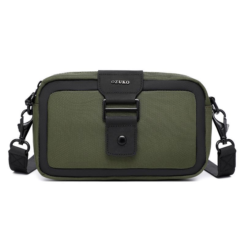 Waterproof Mini Crossbody Bag For Men Oxford Cloth Design - Black 13