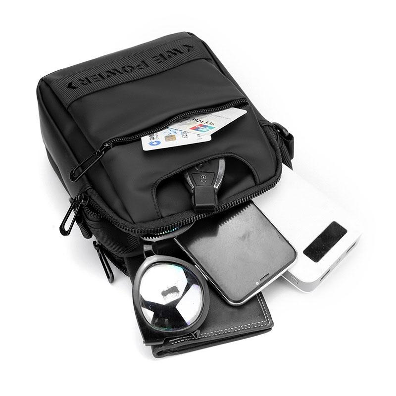 Men Messenger Bag - Wear As Belt Shoulder Or Handheld Bag - Black 5