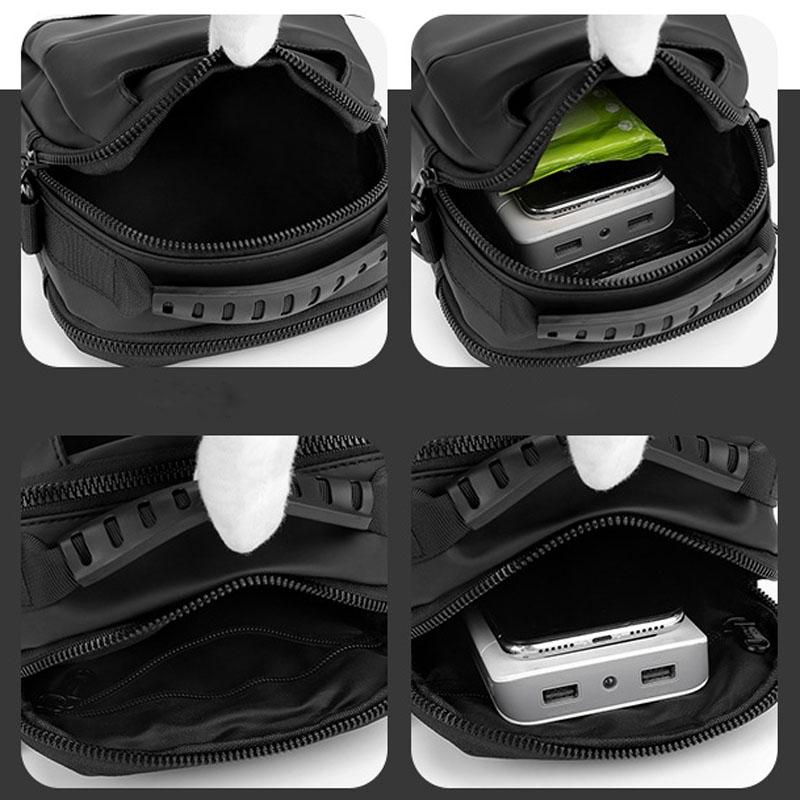 Men Messenger Bag - Wear As Belt Shoulder Or Handheld Bag - Black 13