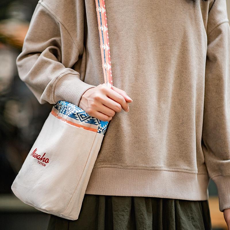 Retro National Canvas Barrel Bag Dual Use Color 8