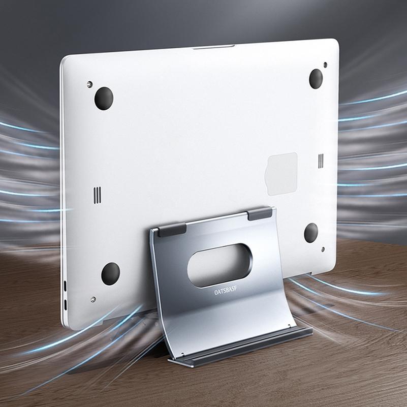 Grey H-type Alloy Laptop Storage Rack - Automatic Gravity 3